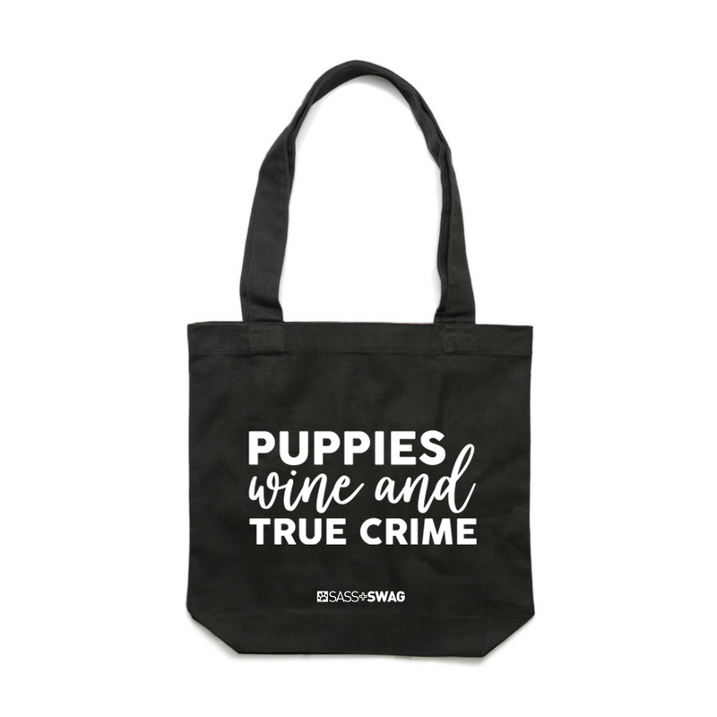 Puppies Wine & True Crime | Deluxe Tote Bag
